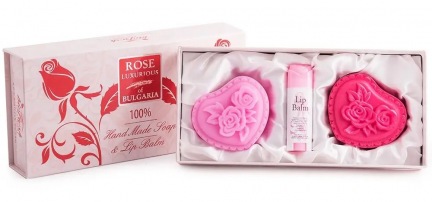 Комплект Rose of Bulgaria "Роскошь" (бальзам + глиц.мыло Сердце 2 шт.)