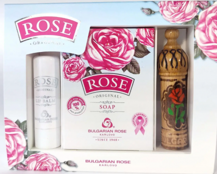 Комплект `Rose Original` 3 пр. (бальзам для губ стик/мыло100гр/сув.мускал2мл)